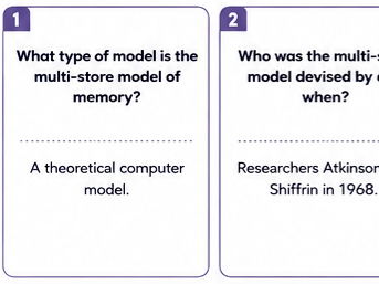 Psychology Multi-Store Model of Memory