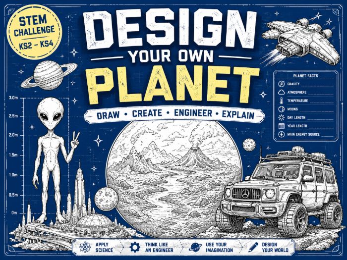 Design Your Own Planet Worksheet | Space STEM Activity | Physics | Engineering Design Challenge