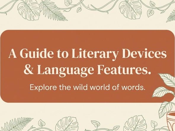 Literary Devices Classroom Posters | Botanical Plant Theme | 15 A4 Landscape