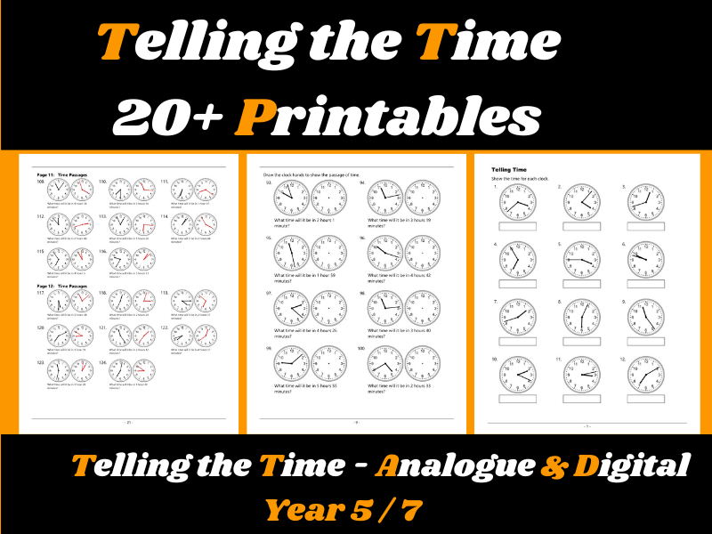 Time Pack for Kids: Learn to Tell the Time (Analogue & Digital) – UK Edition