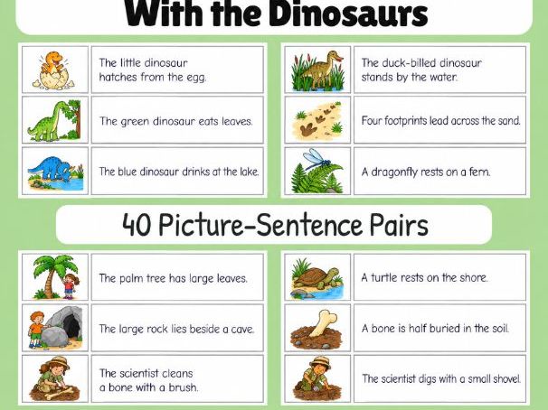 With the Dinosaurs | First Sentences | Grades 1-2