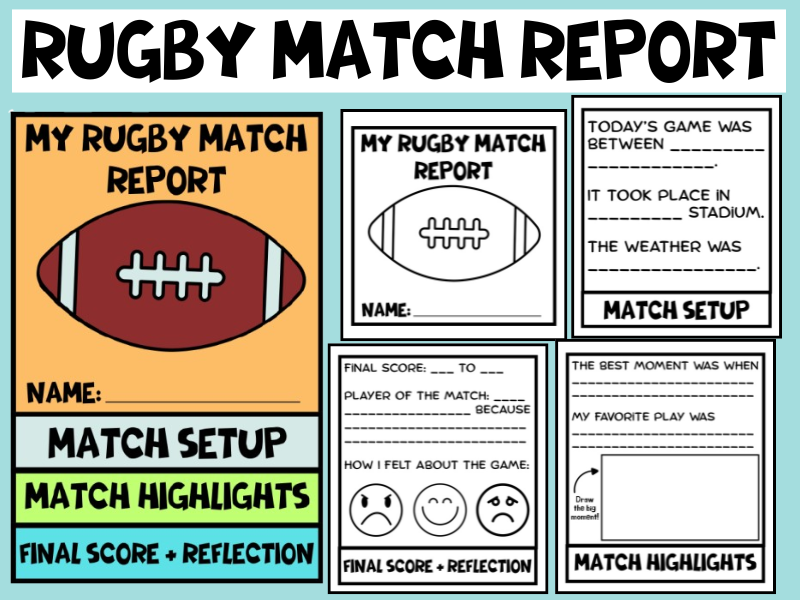 Rugby Match Report Flip Book KS2 Writing Activity – Rugby World Cup Craft and Literacy