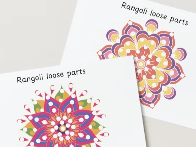 Rangoli loose parts busy fingers activity