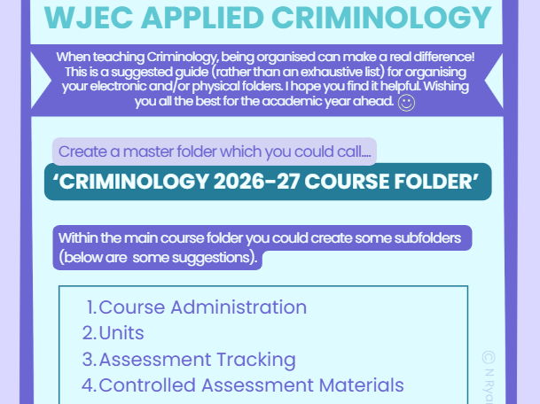 Free resource for WJEC Criminology Teachers/Lecturer_Organiser List