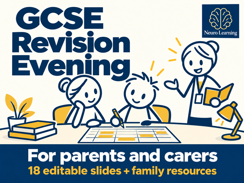GCSE Revision Evening for Parents and Carers | Editable Presentation and Family Toolkit