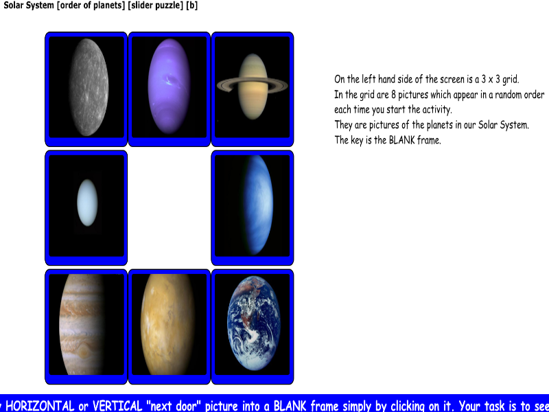 Solar System [order of planets] [slider puzzle] [b]