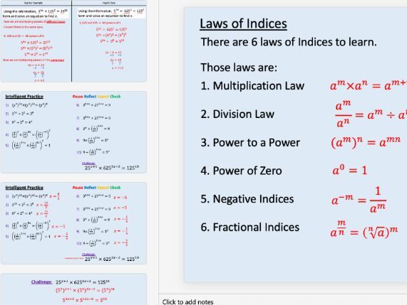 AQA Level 2 Further Maths: Index Laws + Answers