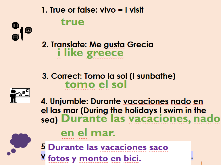 las vacaciones - a past holiday Ks3 spanish