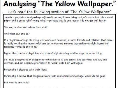 The Yellow Wallpaper Analysis Booklet