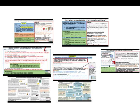 AQA A-level Sociology: Research Methods - Questionnaires