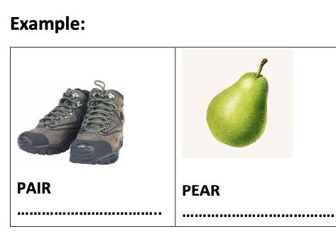 Homophones Revision Worksheet
