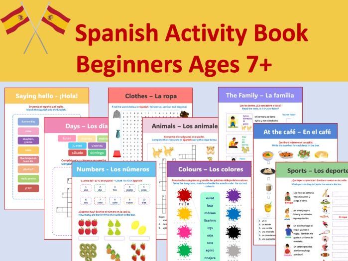 Spanish Activity Book for Beginners - Ages 7+