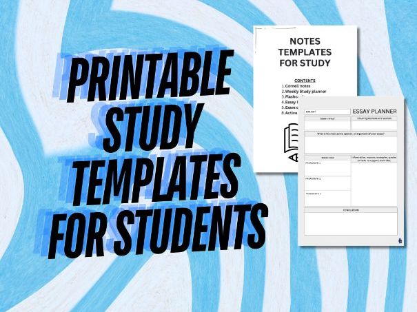 Printable Study Templates for Students