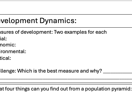 Geography Edexcel B paper 1 revision A3