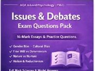 AQA A-Level Psychology Issues & Debates Questions (7182) | 16 Mark Essays Pack