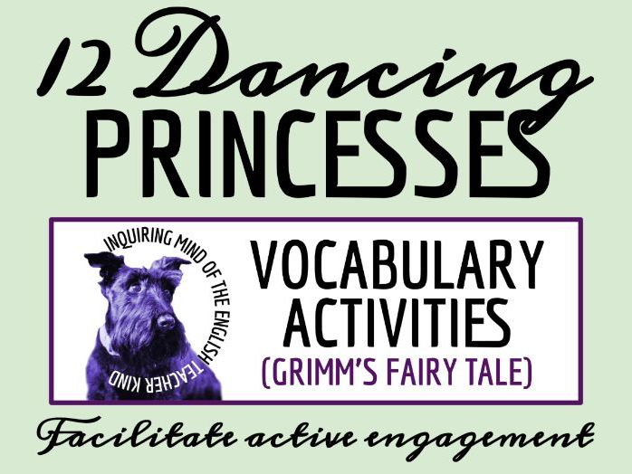 "Twelve Dancing Princesses" Vocabulary Games | Grimm's Fairy Tale | Crossword Puzzle | Word Search