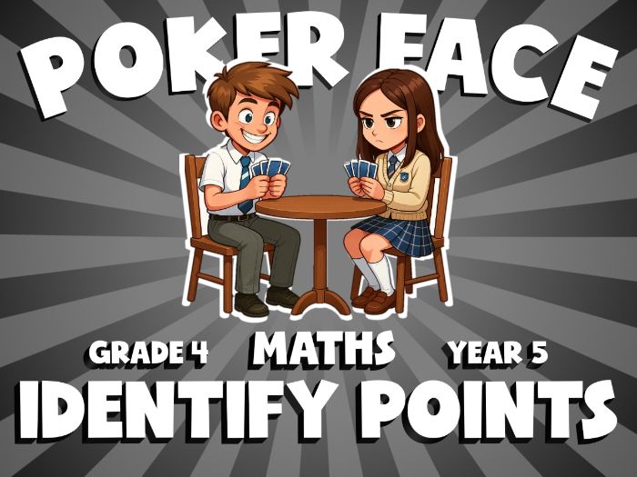 Identify Points POKER FACE Maths Game | No-Prep Year 5 Review Activity