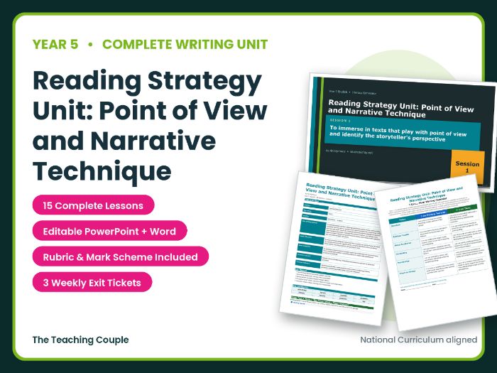 Reading Strategy Unit: Point of View and Narrative Technique | Year 5 English