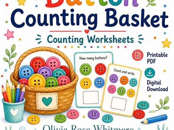 Button Counting Worksheets for Kids