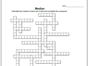 Number Grid: Median Worksheet