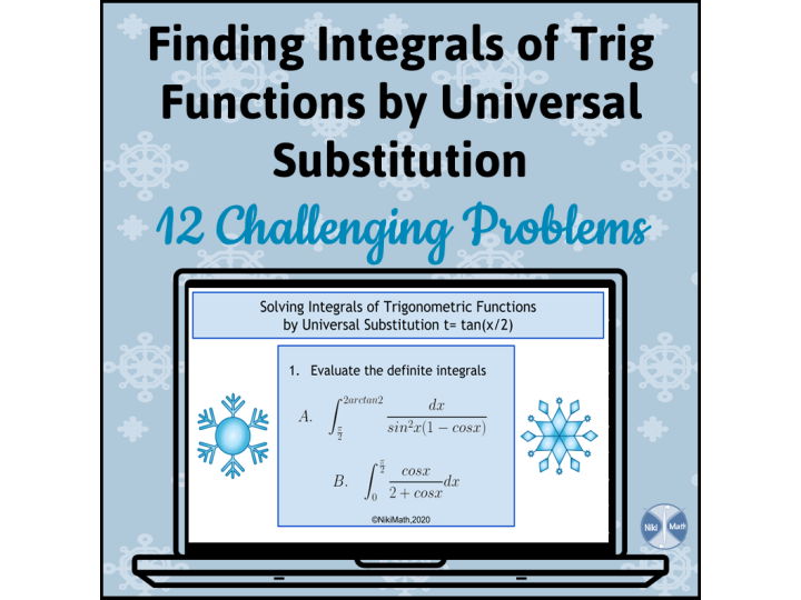 Calculus: Solving Integrals of Trig Functions by the Universal Substitution tan(x/2) -12 Problems