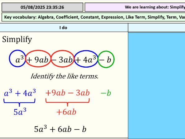 Simplifying Like Terms (Full Lesson)
