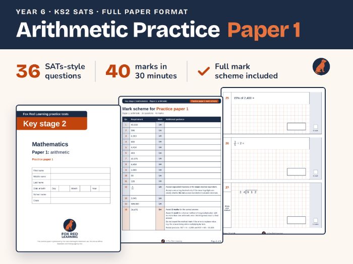 Year 6 SATs Arithmetic Practice Paper 1 | KS2 Maths Paper 1 Mock | With Mark Scheme