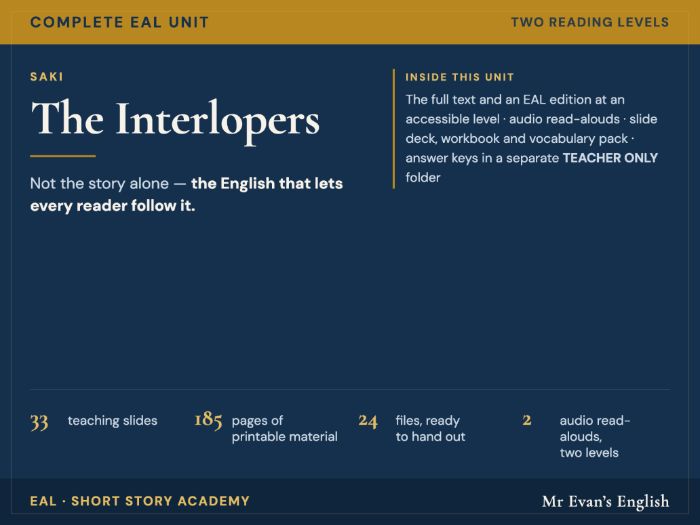 The Interlopers | KS3 KS4 English | Complete Unit + EAL + Audio