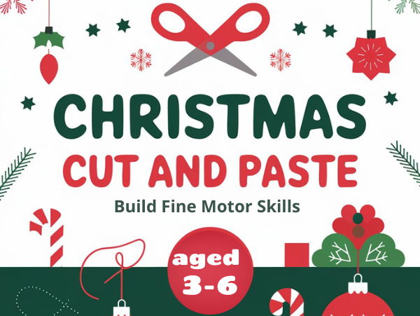 Christmas Cut and Paste Worksheets | Fine Motor Skills