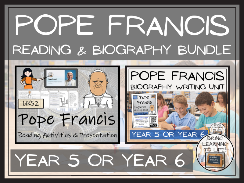 Pope Francis Reading Comprehension & Biography Bundle | UKS2