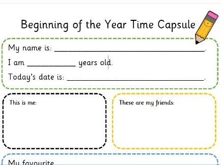 Beginning of the Year Time Capsule