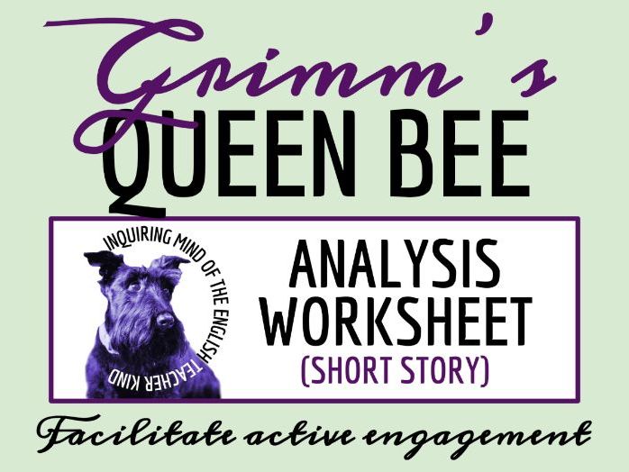 "The Queen Bee" Close Reading Analysis Worksheet | Grimm's Fairy Tale Activity