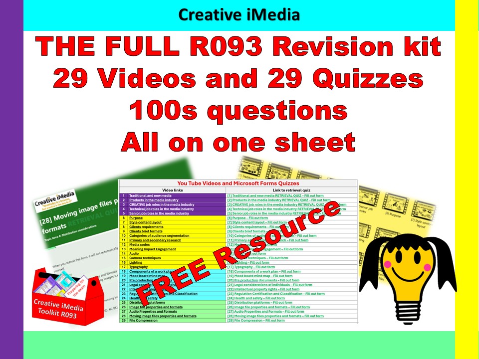 OCR Creative iMedia Revision Videos and Quizzes