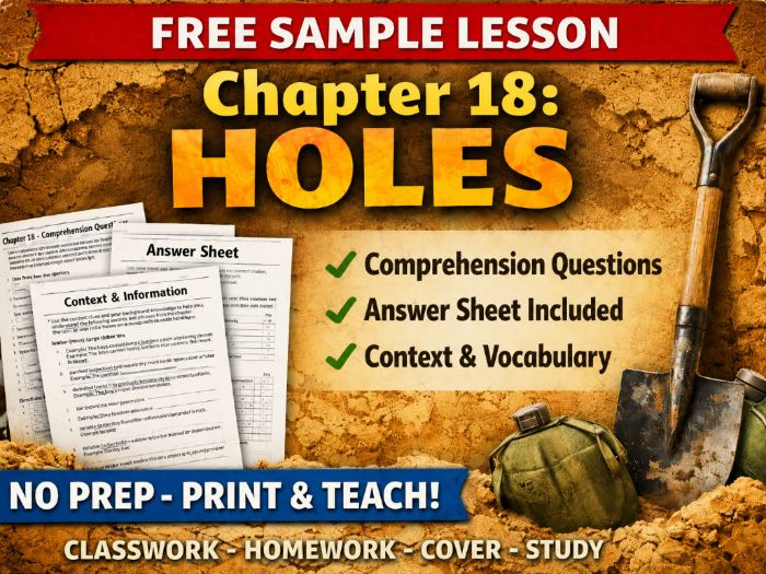 Holes by Louis Sachar Exercises for Chapter 18 (with answers)