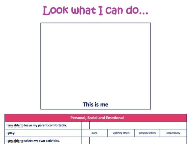 Editable Early Years Baseline Assessment