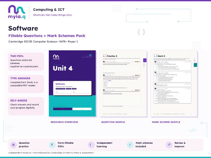 Unit 4 Software (CIE GCSE CS)