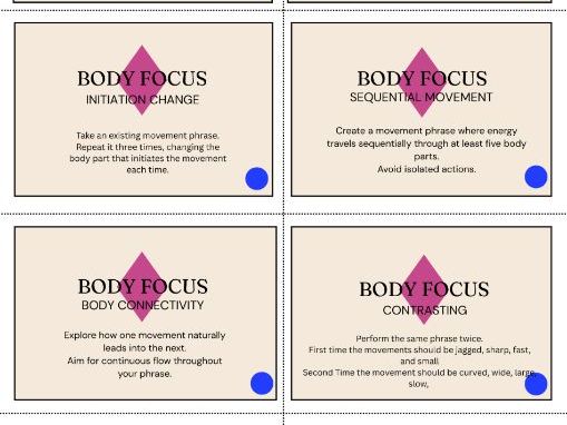 40 Choreographic Prompt Cards - Developing