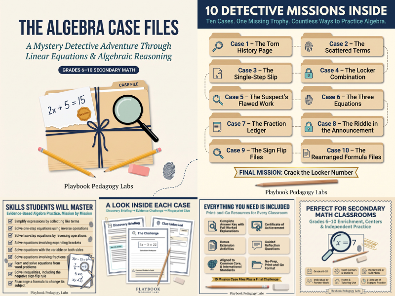 The Algebra Case Files: Linear Equations and Algebraic Reasoning | Math Games | Solving Equations