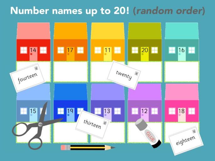 Posting letters! Number names to 10/20 - in random order