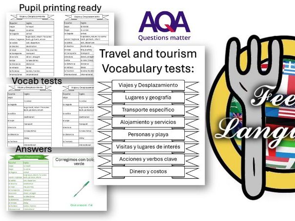 Spanish Vocabulary test new GCSE (2026 onwards) topic of Travel and tourism