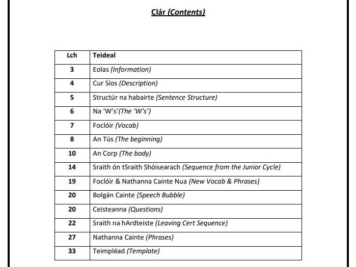 Sraith Pictiúr - Oral Exam - Survival Guide