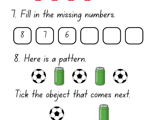 Reception Maths Assessment