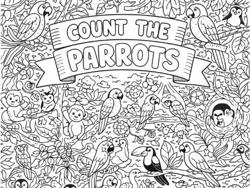 Bundle of 5 Count the Creatures - Coloring Pages- great for numeracy and counting skills.