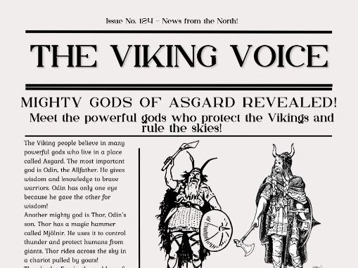 Vikings Newspaper Reading Comprehensions (6 comprehensions)