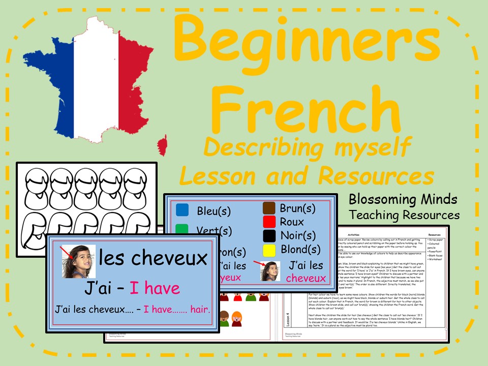 French lesson and resources - Describing myself