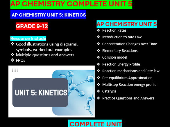 AP Chemistry Unit 5: Kinetics Complete Unit