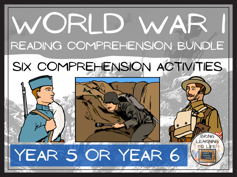First World War Reading Comprehension Bundle | Year 5 or Year 6