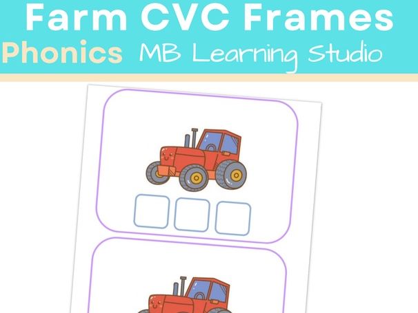 Farm CVC Word Frames | Phonics Activity for EYFS, KS1, Pre-K, Kindergarten