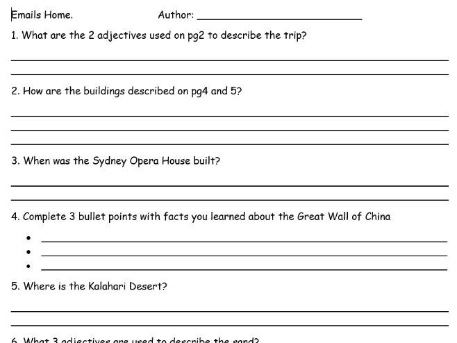 Guided Reading - Emails Home