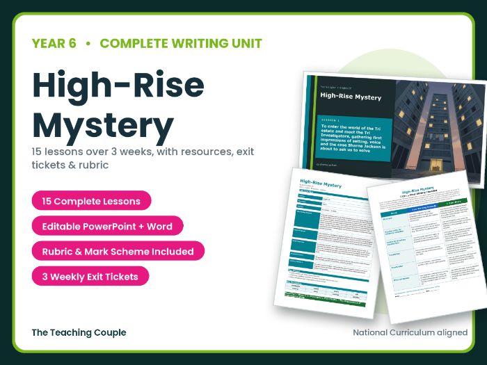 High-Rise Mystery | Year 6 English Unit | 15 Complete Lessons + Resources + Mark Scheme